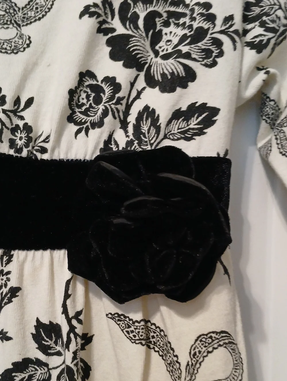 TraLaLa Holiday Black Flower Dress Girls 4